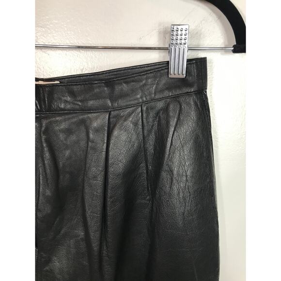 Lord and Taylor 100% Nappa Cow Leather 1990s Black Pants Women's 12 / Large - Picture 3 of 10